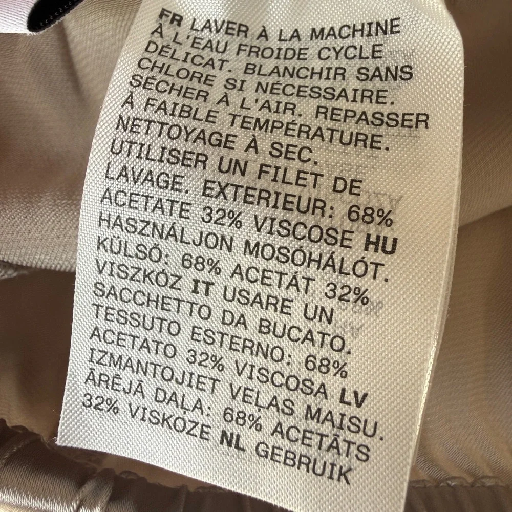 & Other Stories Drawstring Satin Trousers Womens 6 Beige Wide Leg Relaxed Fit - Picture 14 of 15